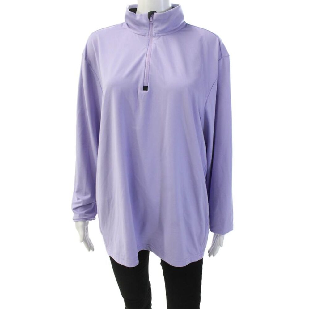 Ralph Lauren Golf Womens Zip Up Long Sleeve Pullover Active Top Purple Size L